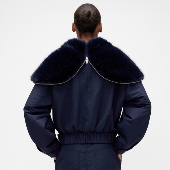 Gap Studio Faux fur lined crop bomber jacket - Picture 4 of 10